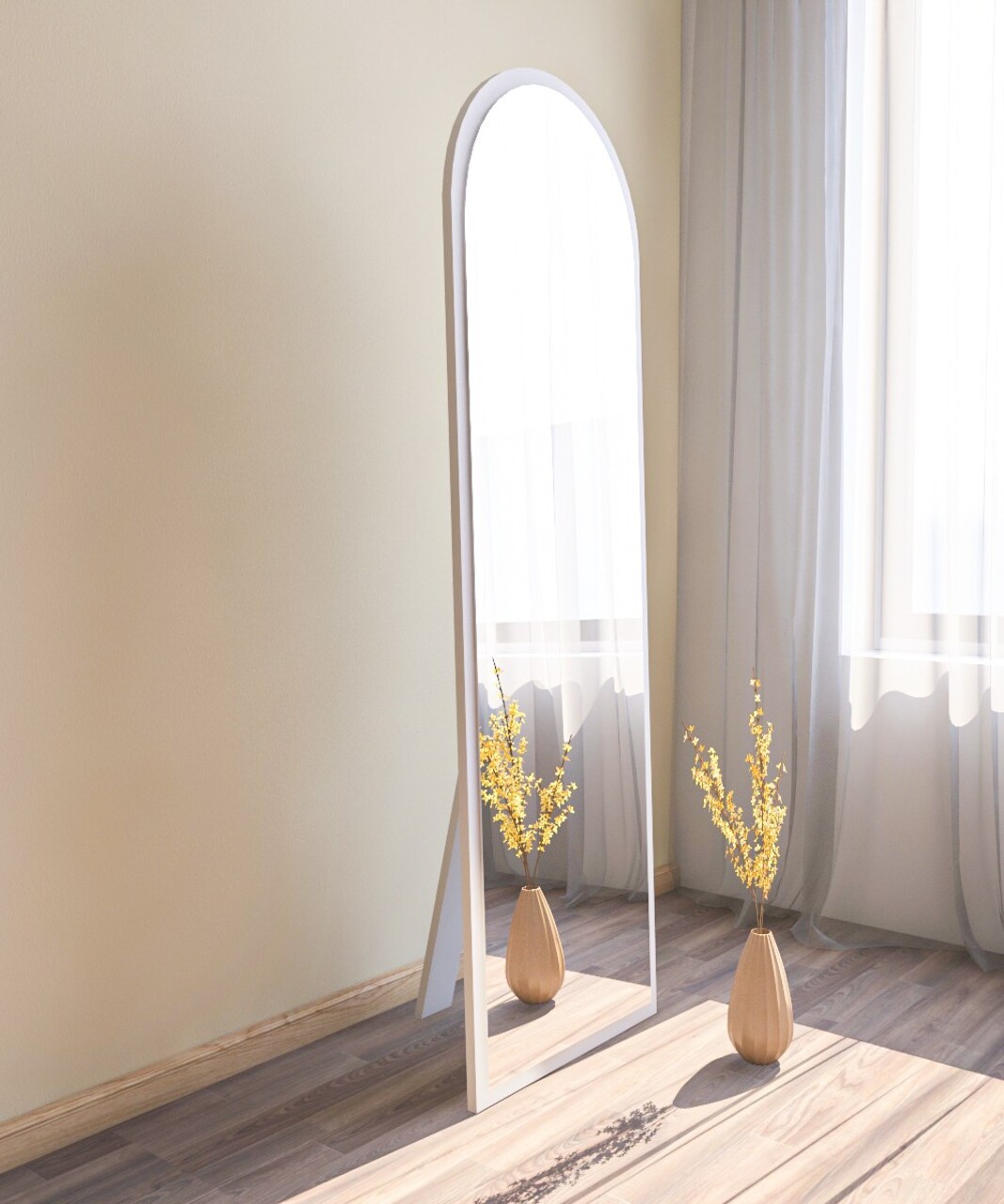 Oglinda decorativa, Hanah Home, Emma, 50x160x2.2 cm, Alb - imagine 7